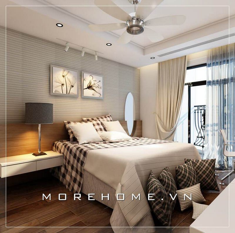 Giường ngủ chung cư phong cách hiện đại, đơn giản, tập trung vào công năng sử dụng tạo sự thoải mái cho giấc ngủ của bạn